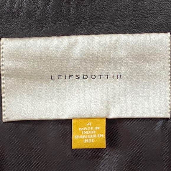 Anthropologie Leifsdottir Paseo Ruffled Leather Mini Skirt Size4 Layers LazerCut - Picture 4 of 10